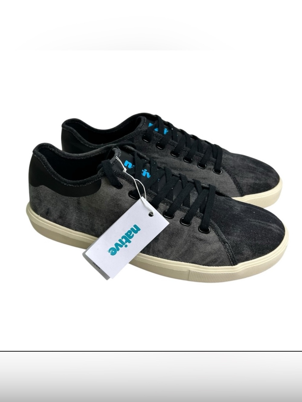 Native NWT Men's 10 Monte Carlo Denim Black and Gray Casual Sneakers